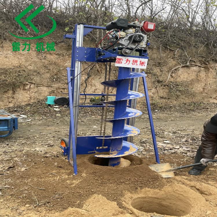 小型打樁鑽（zuàn）孔機旋轉式打洞深層入土